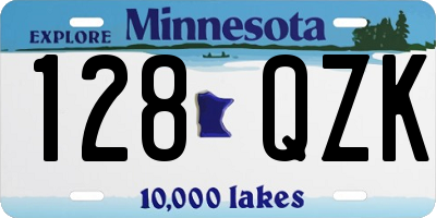 MN license plate 128QZK