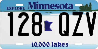 MN license plate 128QZV