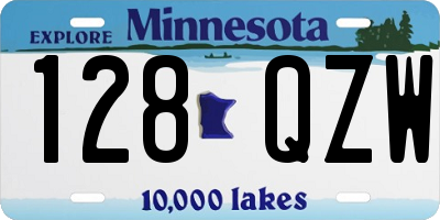 MN license plate 128QZW