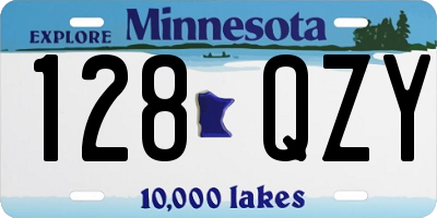 MN license plate 128QZY