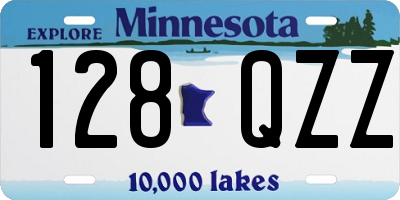 MN license plate 128QZZ