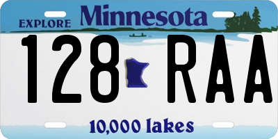 MN license plate 128RAA