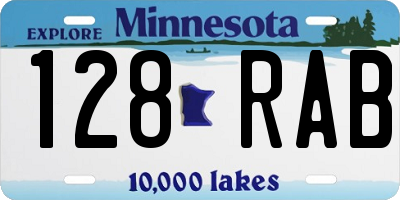 MN license plate 128RAB
