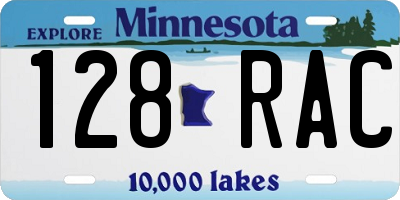 MN license plate 128RAC