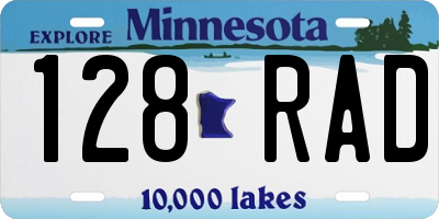 MN license plate 128RAD