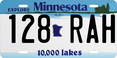 MN license plate 128RAH