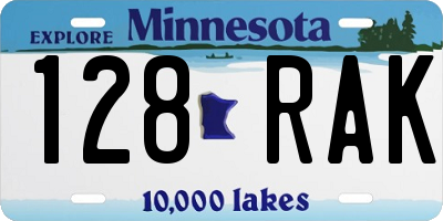 MN license plate 128RAK