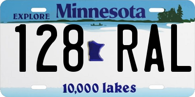 MN license plate 128RAL