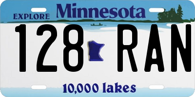 MN license plate 128RAN