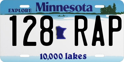 MN license plate 128RAP