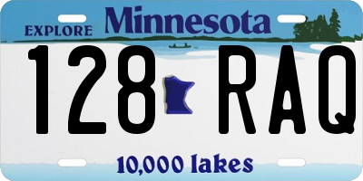 MN license plate 128RAQ