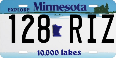 MN license plate 128RIZ
