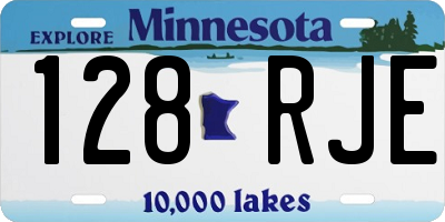 MN license plate 128RJE
