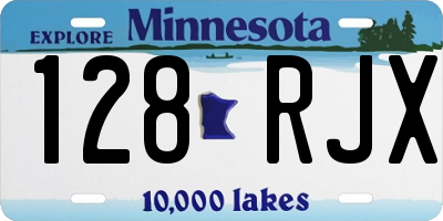 MN license plate 128RJX