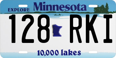 MN license plate 128RKI