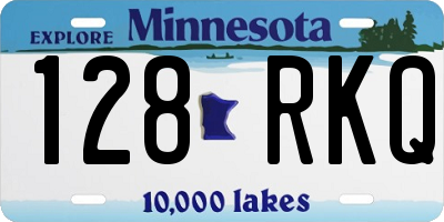 MN license plate 128RKQ