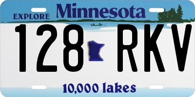 MN license plate 128RKV