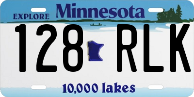MN license plate 128RLK