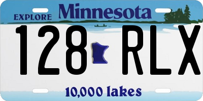 MN license plate 128RLX