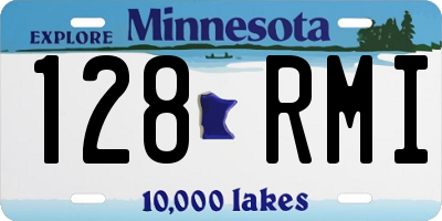 MN license plate 128RMI