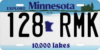MN license plate 128RMK