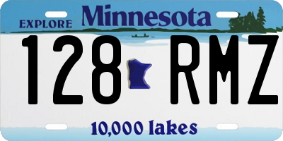 MN license plate 128RMZ