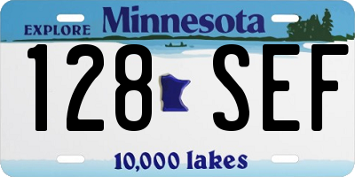 MN license plate 128SEF