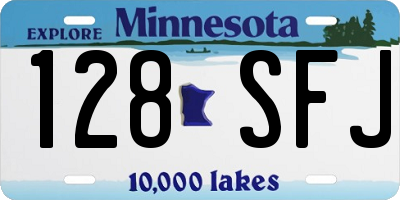 MN license plate 128SFJ