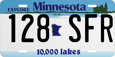 MN license plate 128SFR