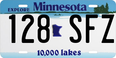 MN license plate 128SFZ
