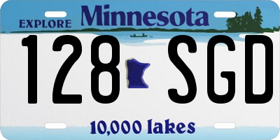 MN license plate 128SGD