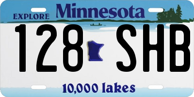 MN license plate 128SHB