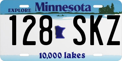 MN license plate 128SKZ