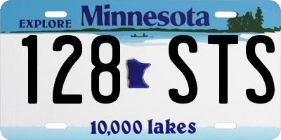 MN license plate 128STS