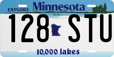 MN license plate 128STU