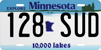 MN license plate 128SUD