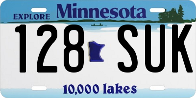 MN license plate 128SUK
