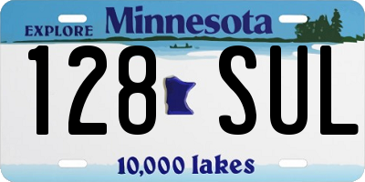 MN license plate 128SUL