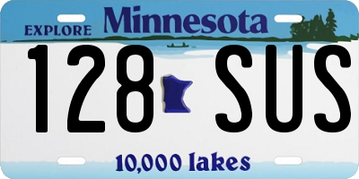 MN license plate 128SUS