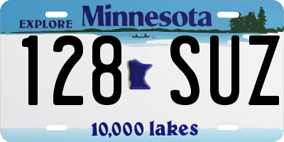 MN license plate 128SUZ