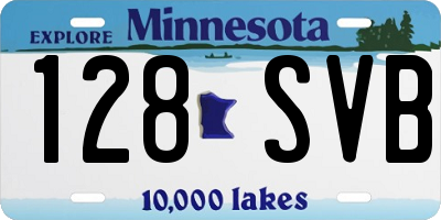 MN license plate 128SVB