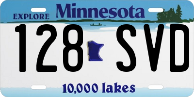 MN license plate 128SVD