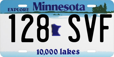 MN license plate 128SVF