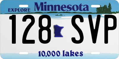 MN license plate 128SVP