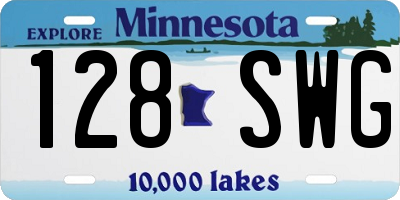 MN license plate 128SWG