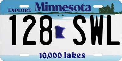 MN license plate 128SWL