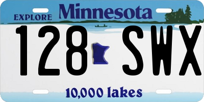 MN license plate 128SWX