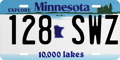 MN license plate 128SWZ