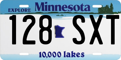 MN license plate 128SXT