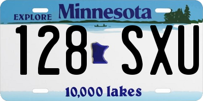 MN license plate 128SXU